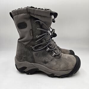 Keen Wilma Women’s 200 Gram Insulated Gray Leather Snow Boots Size 6.5 US